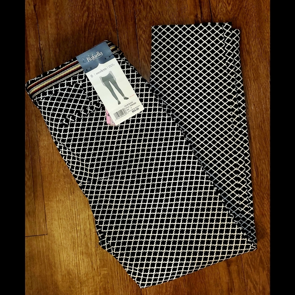 NWT RAFAELLA Black & White Pants Lower Rise Size 6